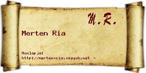 Merten Ria névjegykártya